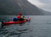 Circunnavegacion en Kayak al Lago Pirehueico anocheciendo Circunnavegacion en Kayak al Lago Pirehueico anocheciendo